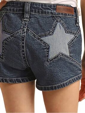Rock and Roll Women’s Denim Star Patch Shorts - Dark Blue- NWOT